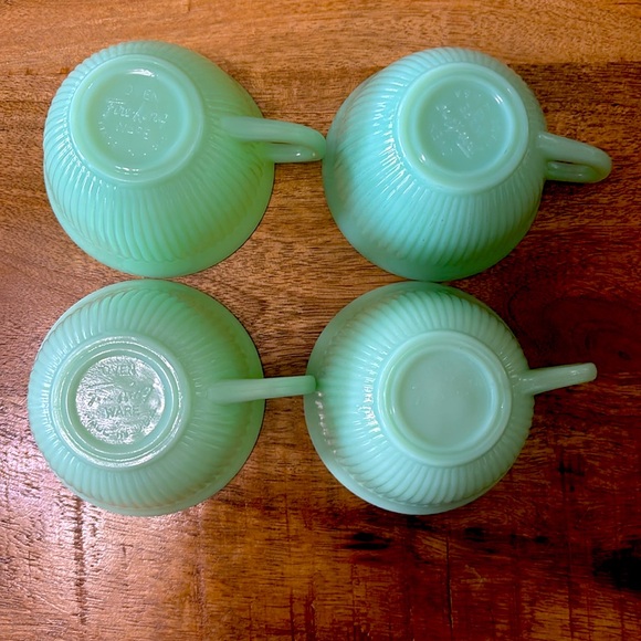 Fire King Jadeite Tea Cup & Saucer (set of 4) - Picture 3 of 10